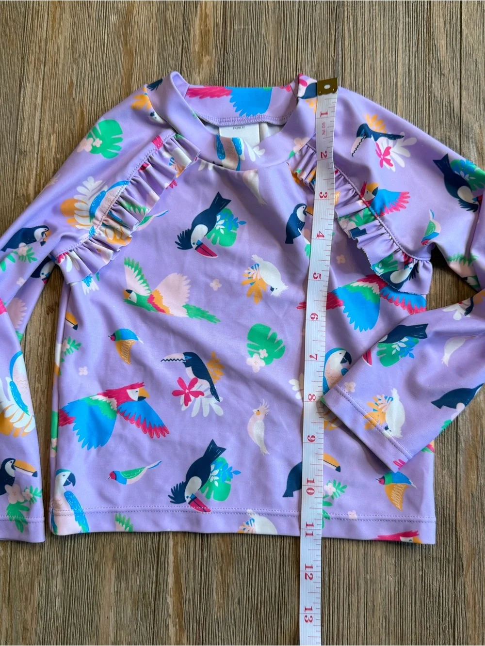 Tucker and Tate Kids Long Sleeve Purple Tropical Rash Swim *see notes for size*
